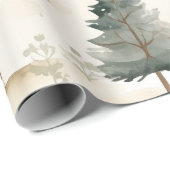 Gezellige kerst: Beige en witte Waterverf Beer Cadeaupapier (Rol Hoek)