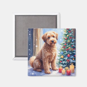 Gezellige Kerst Bouvier des Flandres Kunst Magneet