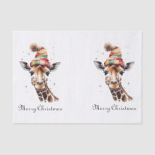 Gezellige kerst Giraffe, op maat Tissuepapier