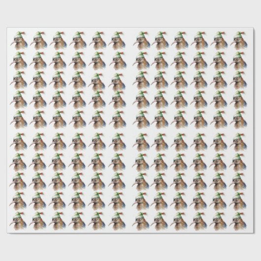 Gezellige kerst kiwi cadeaupapier (Vlak)