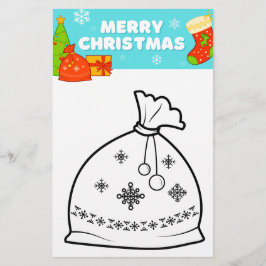Gezellige kerst kleurplaat flyer