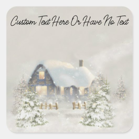 Gezellige kerst rustieke bos bos vibes vierkante sticker (Voorkant)