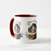 Gezellige Kerst Sneeuw Wereldbol Cottage Scene Mok (Voorkant links)