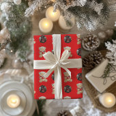 Gezellige Kerst Teddy Bear Custom Photo Cadeaupapier