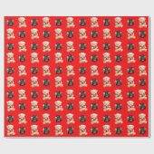 Gezellige Kerst Teddy Bear Custom Photo Cadeaupapier (Vlak)