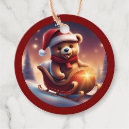 Gezellige Kerst Teddy Sleigh TWArt Bedankjes Labels