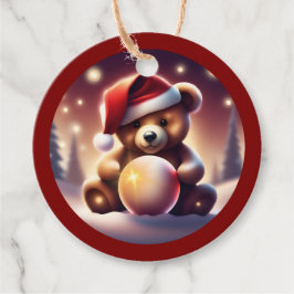 Gezellige Kerst Teddy Snowball TWART Bedankjes Labels