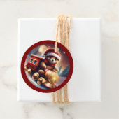 Gezellige Kerst Teddy Train TWARTrt Bedankjes Labels (In situ)