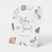 Gezellige kerstbaby's zijn een zoet teken reclamebord met voetstuk (Voorkant)