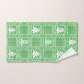 Gezellige kerstboom lelijke trui geruit patroon bad handdoek (Handdoek)
