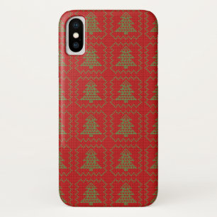 Gezellige kerstboom lelijke trui geruit patroon iPhone x hoesje