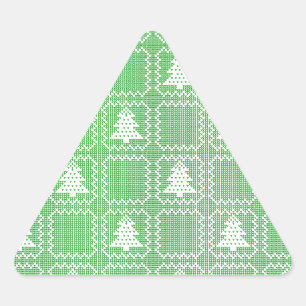 Gezellige kerstboom lelijke trui geruit patroon driehoek sticker