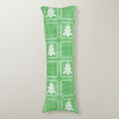 Gezellige kerstboom lelijke trui geruit patroon lichaamskussen (Voorkant Verticaal)