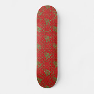 Gezellige kerstboom lelijke trui geruit patroon skateboard