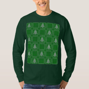 Gezellige kerstboom lelijke trui geruit patroon t-shirt
