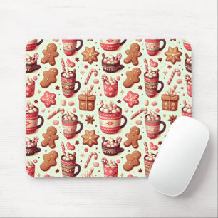 Gezellige Kerstcacao en Gemberkoek Patroon Muismat