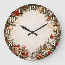 Gezellige kerstcadeau wandklok grote klok