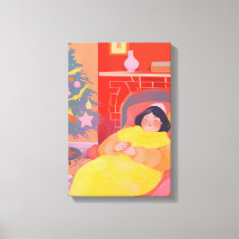 Gezellige kerstdag canvas afdruk