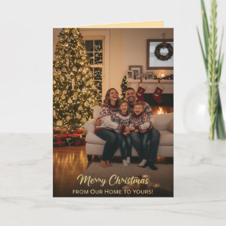 Gezellige kerstgroet voor het gezin kaart