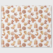 Gezellige kerstkoekjes inpakpapier (Vlak)