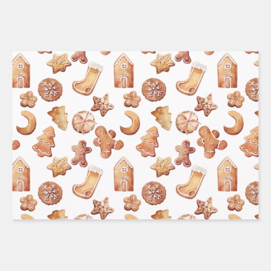 Gezellige kerstkoekjes inpakpapier (Voorkant)