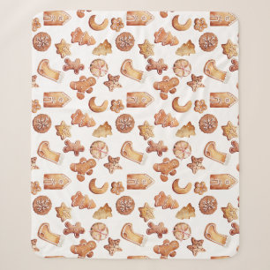 Gezellige kerstkoekjes sherpa deken