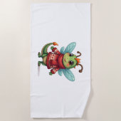 Gezellige kerstlibel strandlaken (Voorkant)