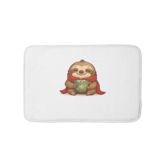 Gezellige kerstluiaard met warme chocolademelk – S Badmat (Voorkant)