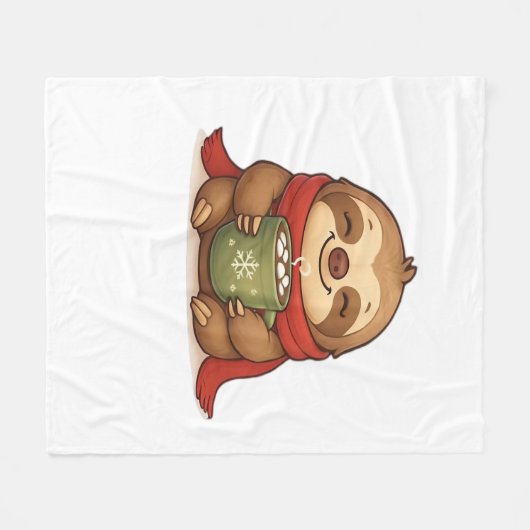 Gezellige kerstluiaard met warme chocolademelk – S Fleece Deken (Voorkant (Horizontaal))