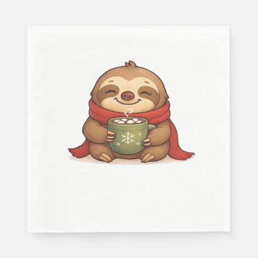 Gezellige kerstluiaard met warme chocolademelk – S Servet (Voorkant)