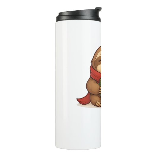 Gezellige kerstluiaard met warme chocolademelk – S Thermosbeker (Gedraaid links)