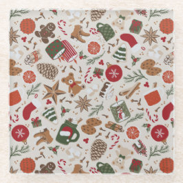 Gezellige Kerstmis & Spice Glazen Onderzetter