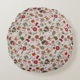 Gezellige Kerstmis & Spice Rond Kussen