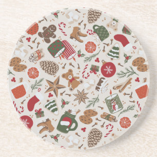 Gezellige Kerstmis & Spice Zandsteen Onderzetter