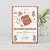 Gezellige Kerstmis Trui Party Uitnodiging (Staand voorkant)