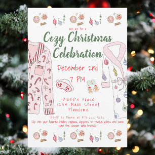 Gezellige Kerstpyjama Party Feestelijke pyjama gew Kaart