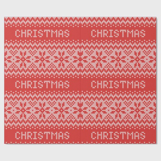 Gezellige kersttrui rood en wit cadeaupapier (Vlak)