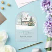 Gezellige kerstvakantie of kerstfeest acryl uitnodigingen (Insitu (Huwelijk))