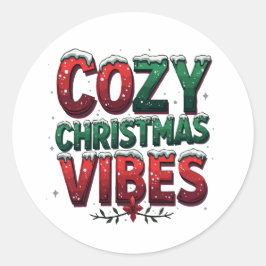 Gezellige kerstvibes ronde sticker