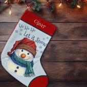 Gezellige kerstwensen Sneeuwman laat het sneeuwen Kleine Kerstsok