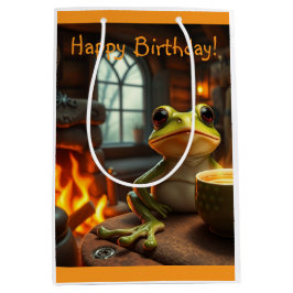 Gezellige kikker cadeau tas medium cadeauzakje