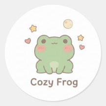 Gezellige Kikker Sticker | Schattige Kawaii Pastel