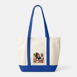 Gezellige koffie studerende meid – Werk hard, droo Tote Bag