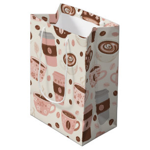 Gezellige koffiekopjespatroon (10) medium cadeauzakje