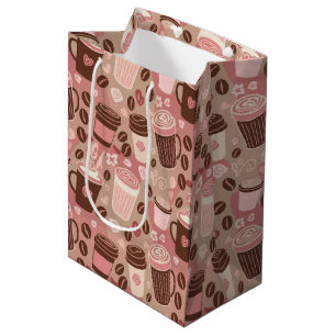 Gezellige koffiekopjespatroon (5) medium cadeauzakje