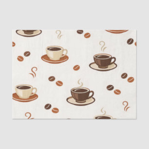 Gezellige koffiekoppen Naadloos patroon Tissuepapier