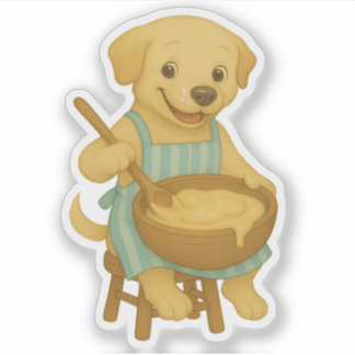 Gezellige Koken Hond Clipart – Happy Labrador Sticker