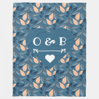 Gezellige koppels, harten en regenwoudbladeren fleece deken