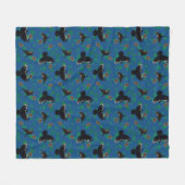 Gezellige kraaien in vlucht Woodland Forest Blue P Fleece Deken (Voorkant (Horizontaal))