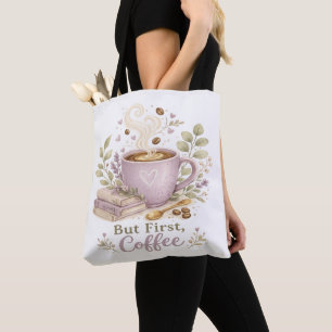 Gezellige Lavendel Waterverf Koffie Draagtas